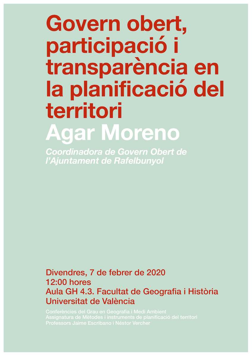 Conferència “Govern Obert, participació i transparència en la planificació del territori”